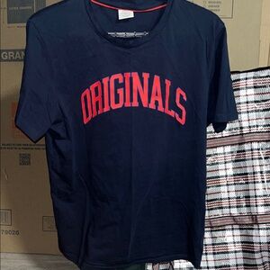 Jack & Jones Dark Blue Tee with Bold Red Print